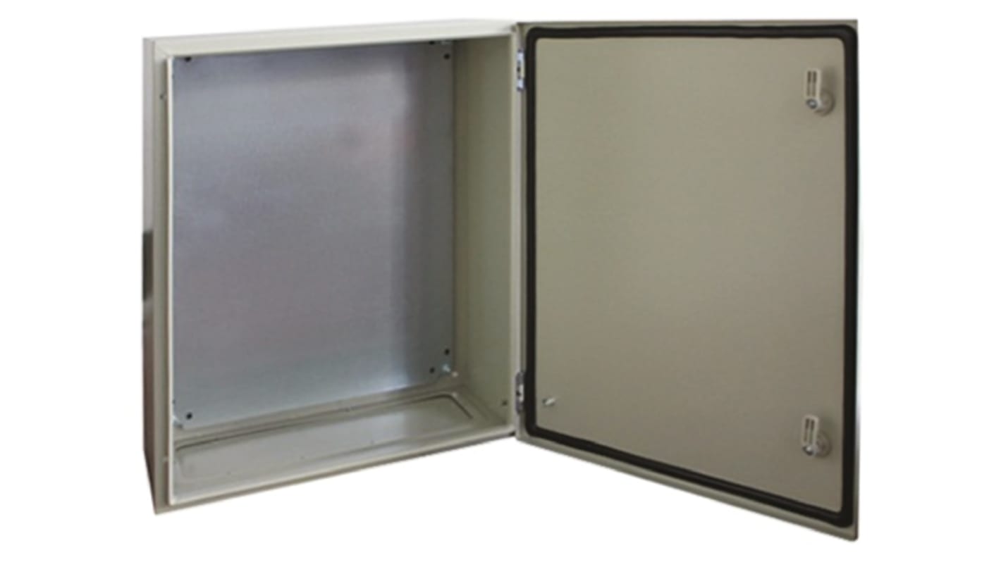 Caja de pared RS PRO de Acero RAL 7032, con placa de montaje, 800 x 600 x 210mm, IP66