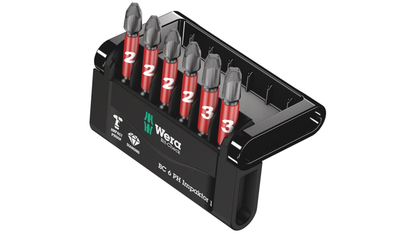 Wera Impact Bit Set 6 Pieces, Hexagon