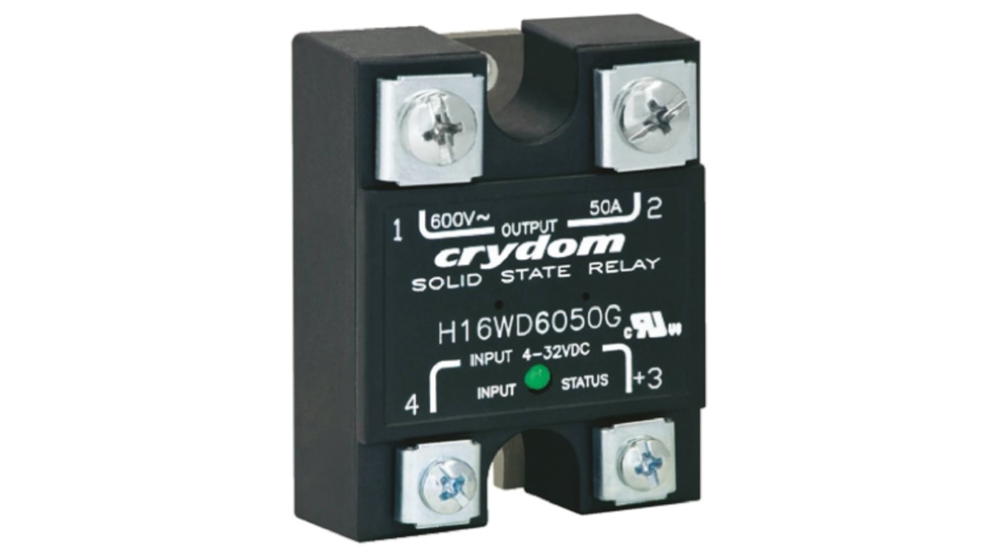 Sensata Crydom H16WD Series Solid State Relay, 90 A Load, Panel Mount, 660 V ac Load, 32 V dc Control