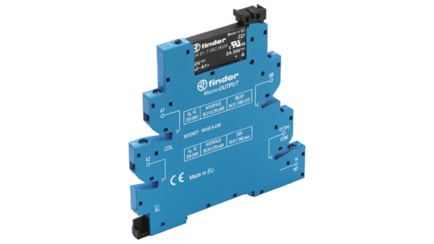 Finder Series 39 Series Solid State Interface Relay, 6.6 V Control, 6 A Load, DIN Rail Mount