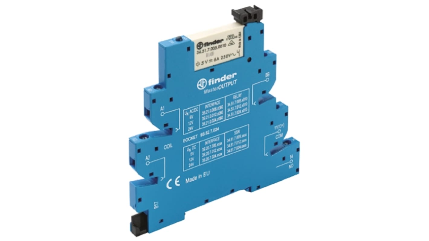 39.21.0.125.0060 Finder 39 Series Interface Relay, DIN Rail Mount