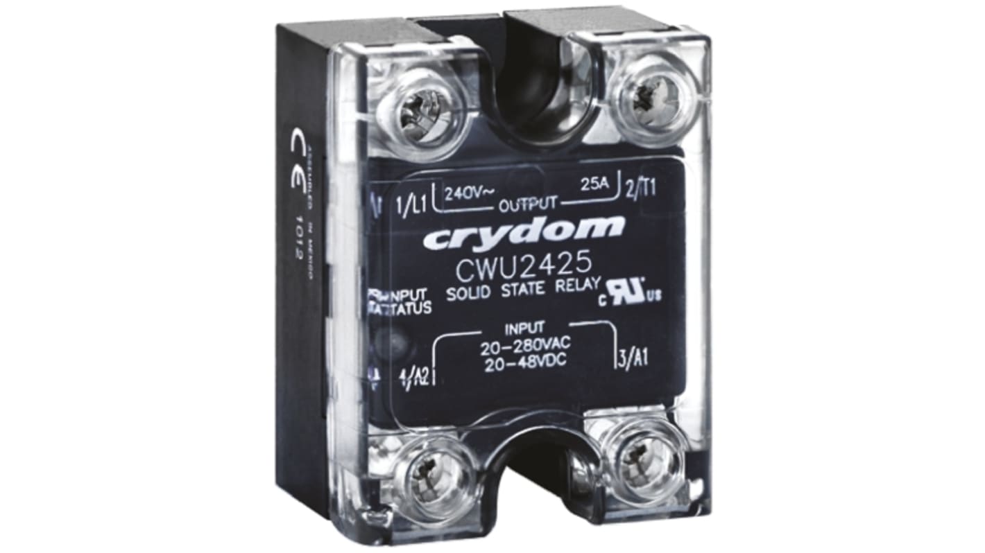 Sensata / Crydom Solid State Relay, 25 A Load, Panel Mount, 660 V ac Load, 48 V dc, 280 V ac Control