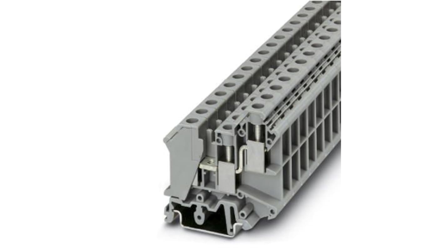 Bloc de jonction rail DIN à fusible Phoenix Contact UK 10-TWIN, A visser, Gris