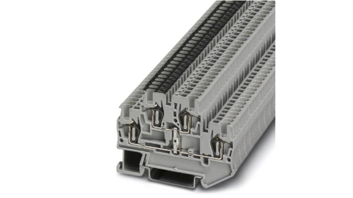 Phoenix Contact STTB 1.5-PV Series Grey DIN Rail Terminal Block, Double-Level, Spring Clamp Termination