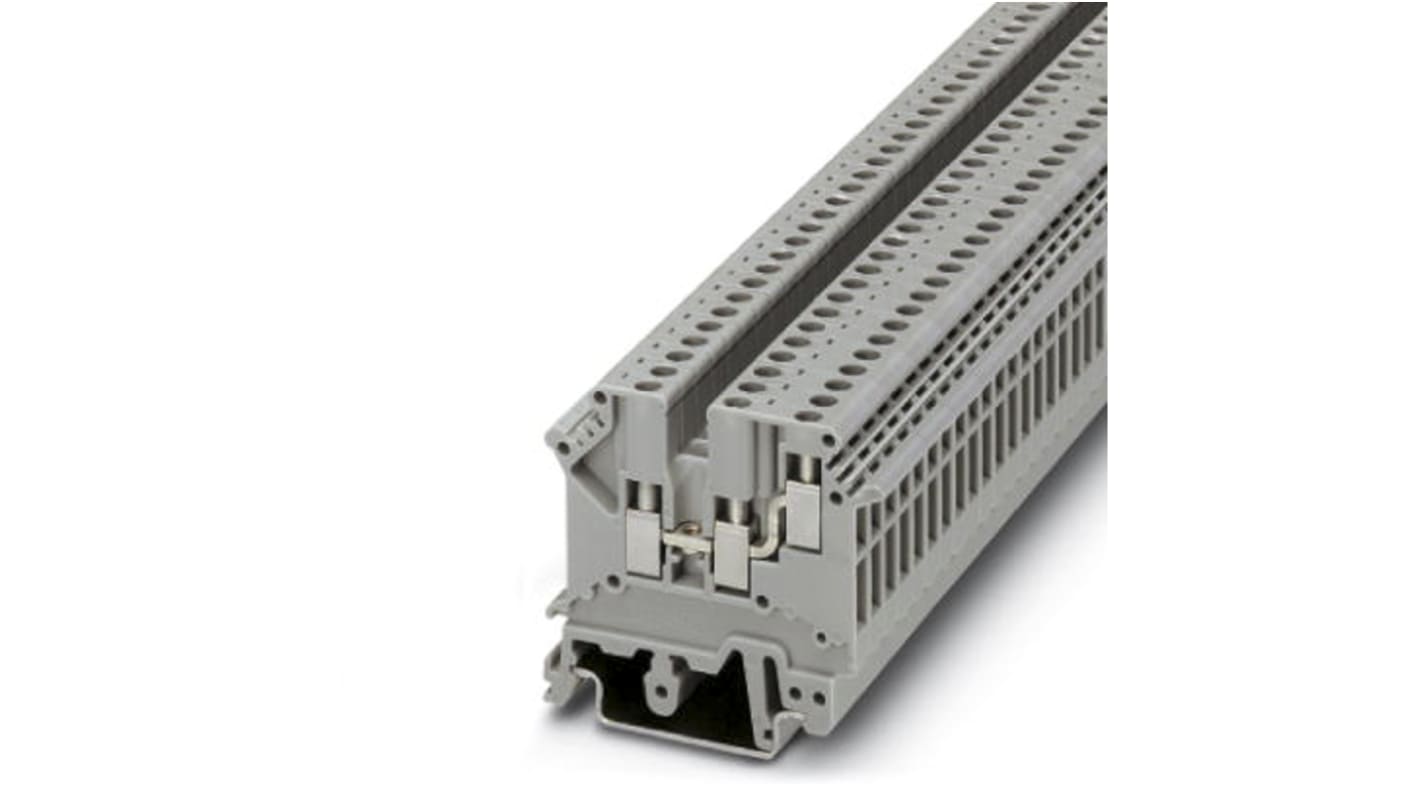 Bloc de jonction rail DIN à fusible Phoenix Contact UK 3-TWIN, A visser, Gris