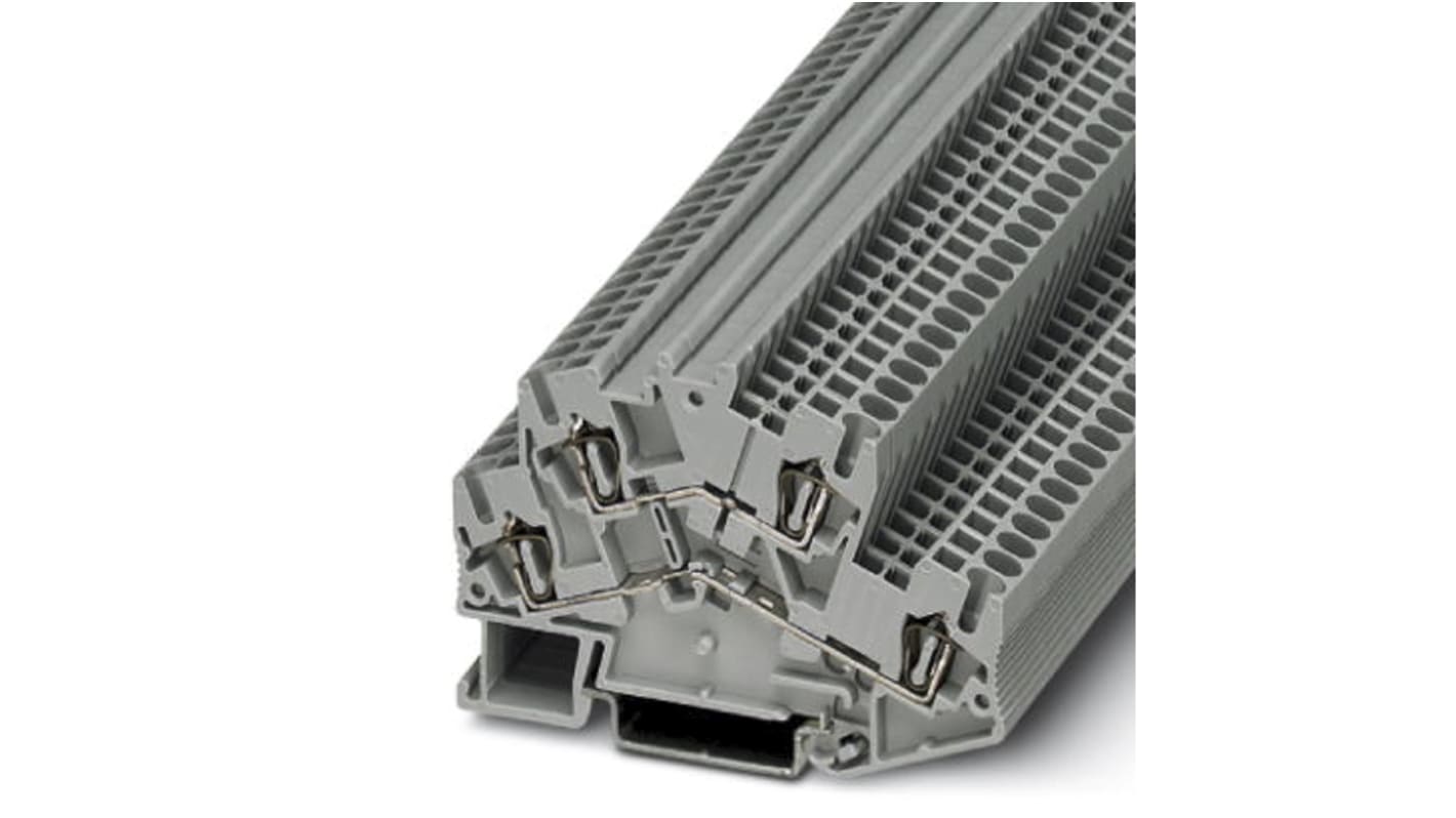 Phoenix Contact STTBS 2.5 Series Grey DIN Rail Terminal Block, Double-Level, Spring Clamp Termination