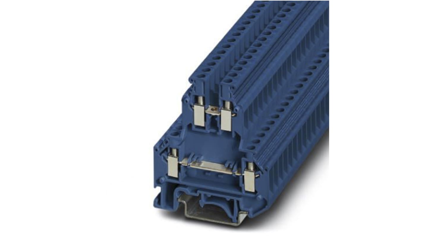 Phoenix Contact UKK 5 BU Series Blue DIN Rail Terminal Block, Double-Level, Screw Termination