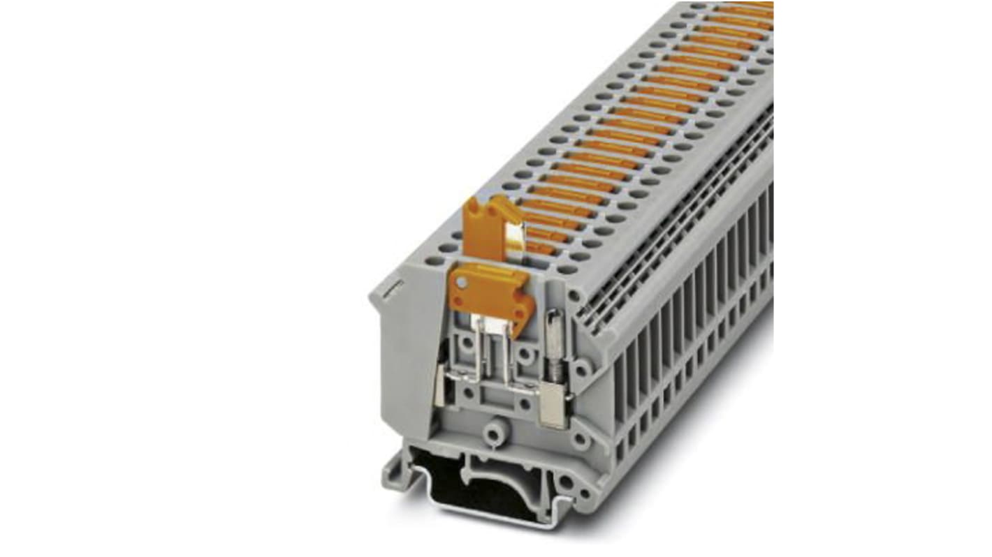 Phoenix Contact UK5-MTK-P/P RD Series Red DIN Rail Terminal Block, Single-Level, Screw Termination