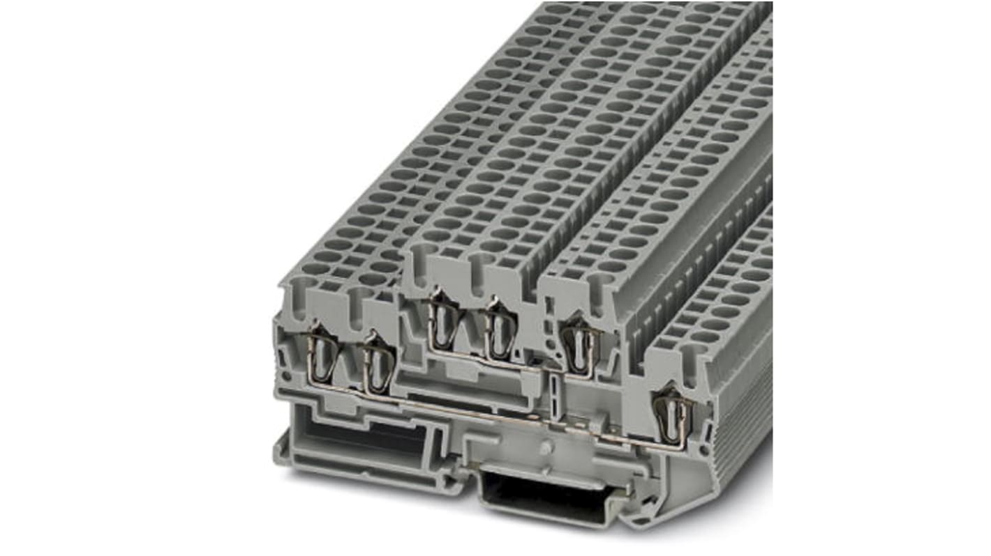 Phoenix Contact STTB 2.5-TWIN Series Grey DIN Rail Terminal Block, Double-Level, Spring Clamp Termination