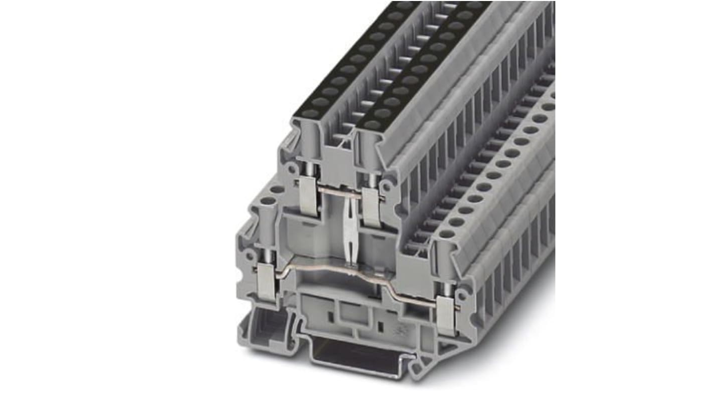 Phoenix Contact UTTB4-PV Series Grey Double Level Terminal Block, Double-Level, Screw Termination