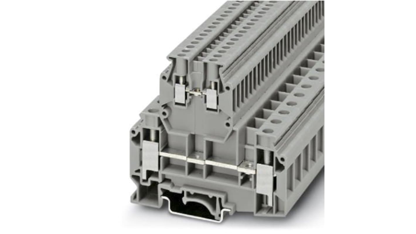 Phoenix Contact UKKB 10/2.5 Series Grey Feed Through Terminal Block, Double-Level, Screw Termination