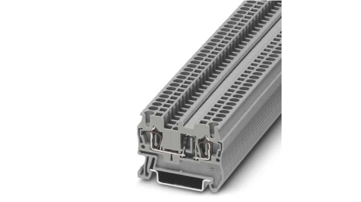 Phoenix Contact ST 2.5-DIO/L-R Series Grey DIN Rail Terminal Block, Single-Level, Spring Clamp Termination