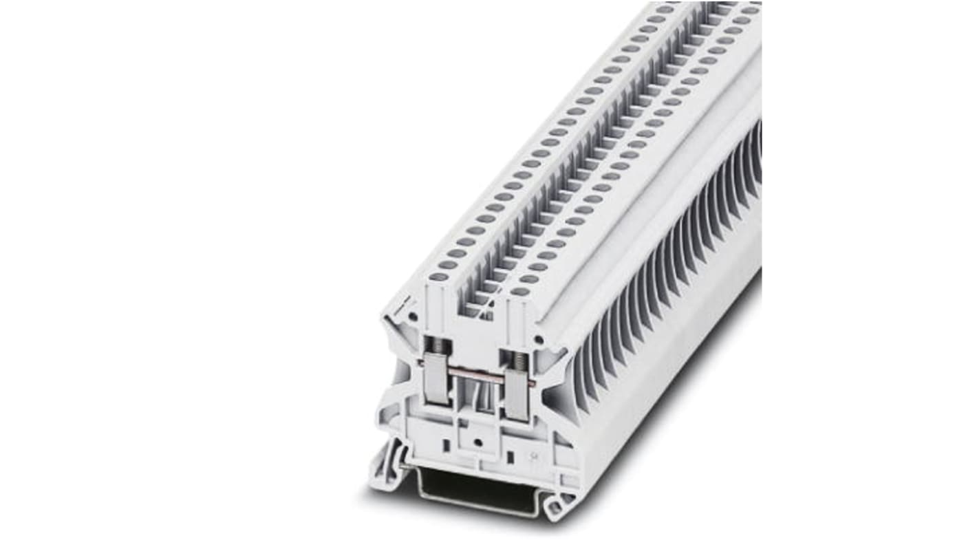 Phoenix Contact UT 2.5 WH Series White Feed Through Terminal Block, Single-Level, Screw Termination