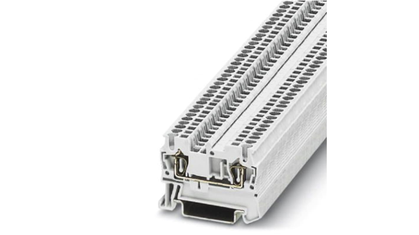 Phoenix Contact ST 1.5 WH Series White DIN Rail Terminal Block, Single-Level, Spring Clamp Termination