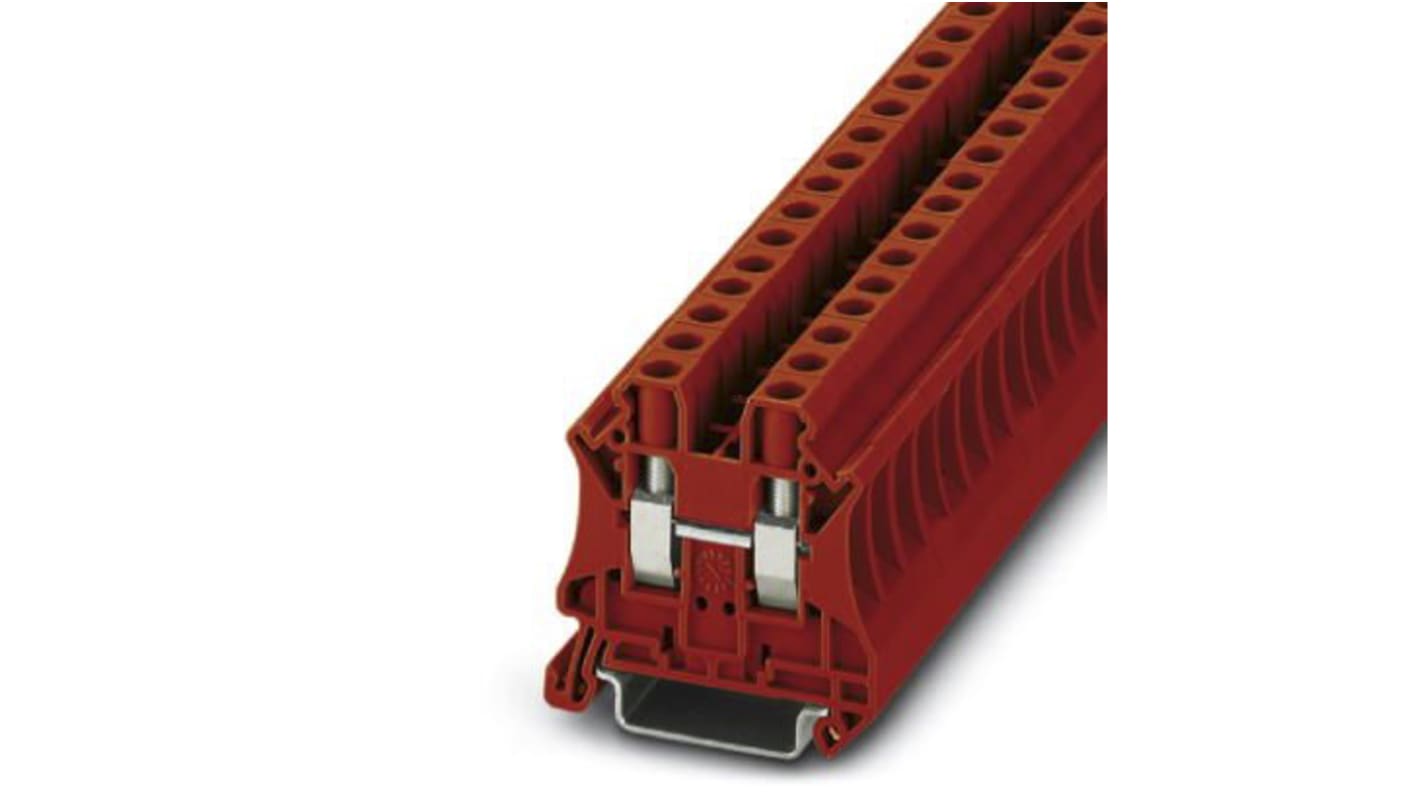 Phoenix Contact UT 6 RD Series Red Feed Through Terminal Block, Single-Level, Screw Termination