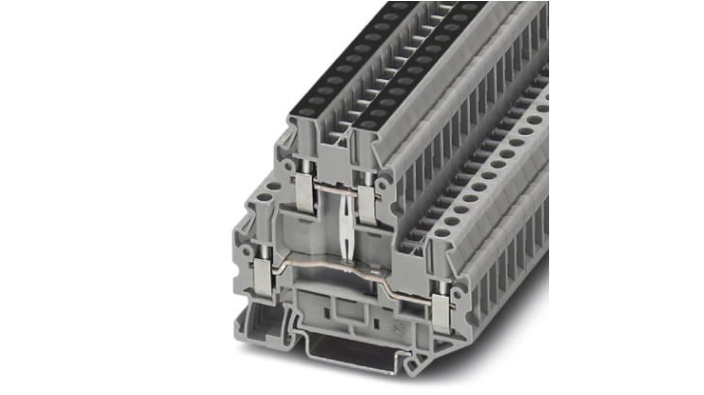 Phoenix Contact UTTB 2.5-PV Series Grey Double Level Terminal Block, Double-Level, Screw Termination