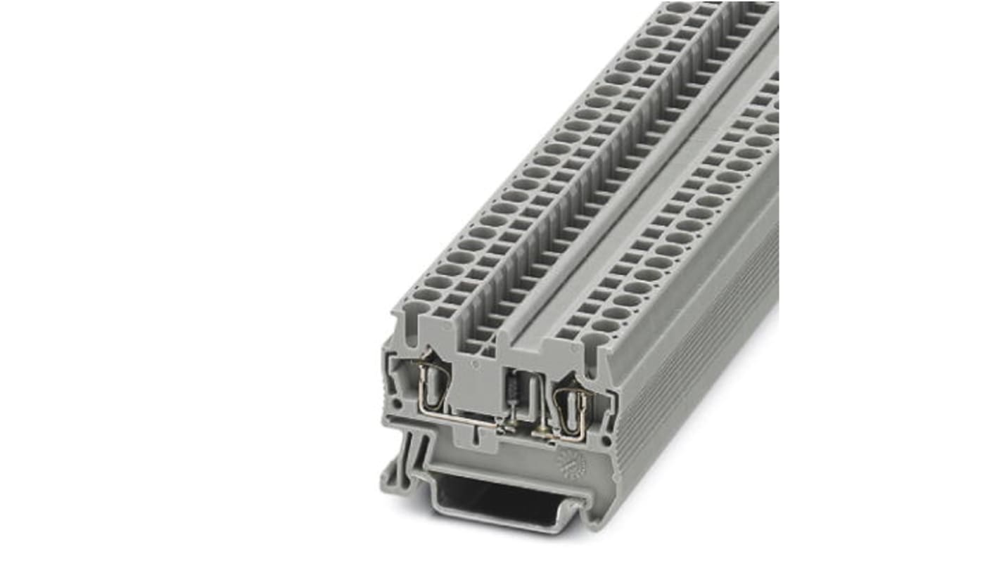 Phoenix Contact ST 2.5-DIO/R-L Series Grey DIN Rail Terminal Block, Single-Level, Spring Clamp Termination