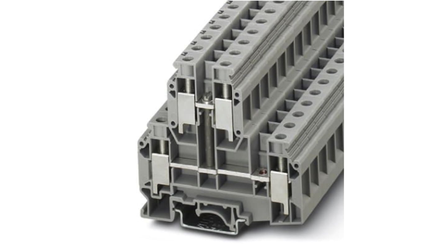 Phoenix Contact UKKB Series Grey Feed Through Terminal Block, Double-Level, Screw Termination