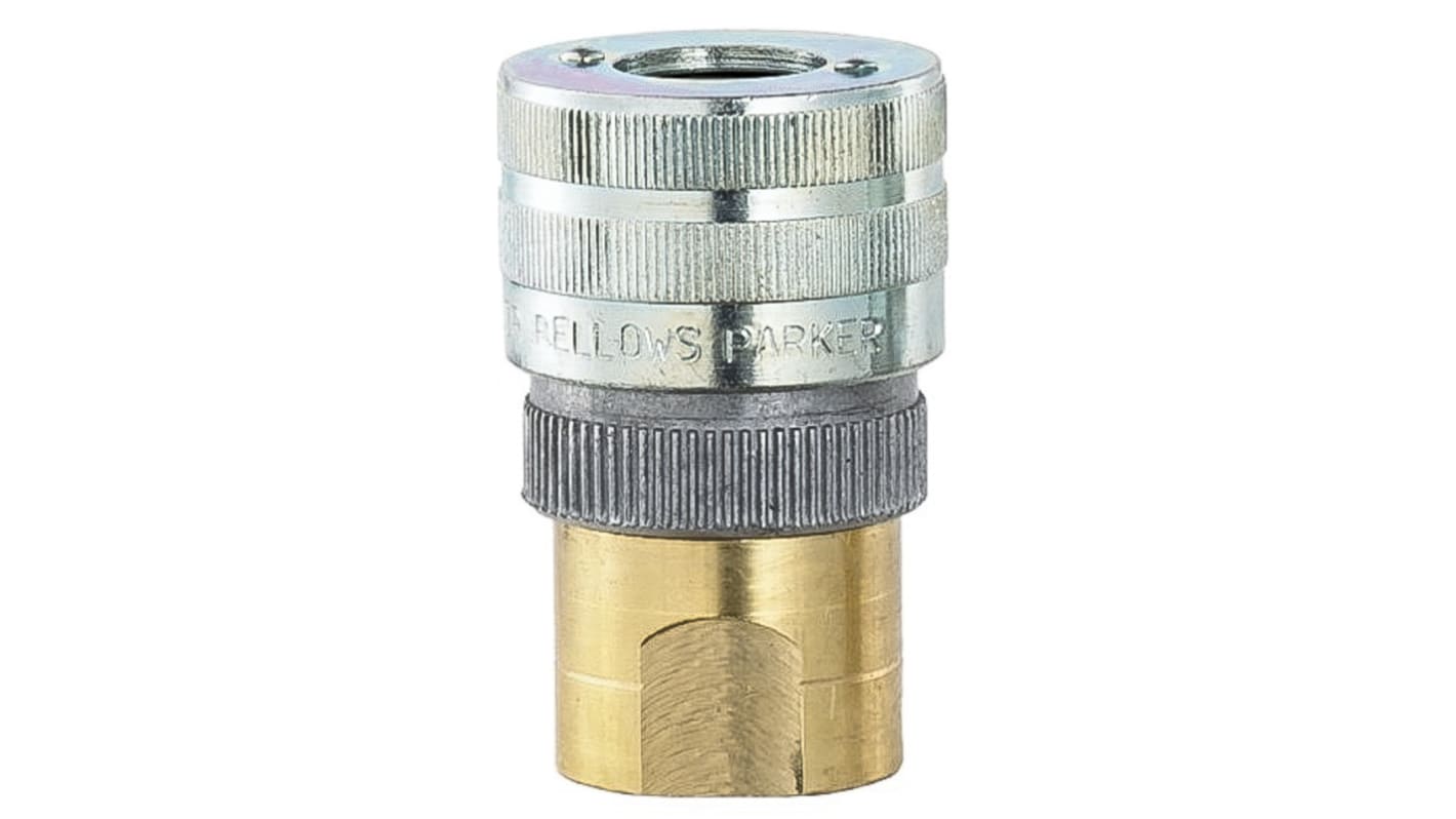 Parker Steel Male Pneumatic Quick Connect Coupling, R 1/2 Male Threaded