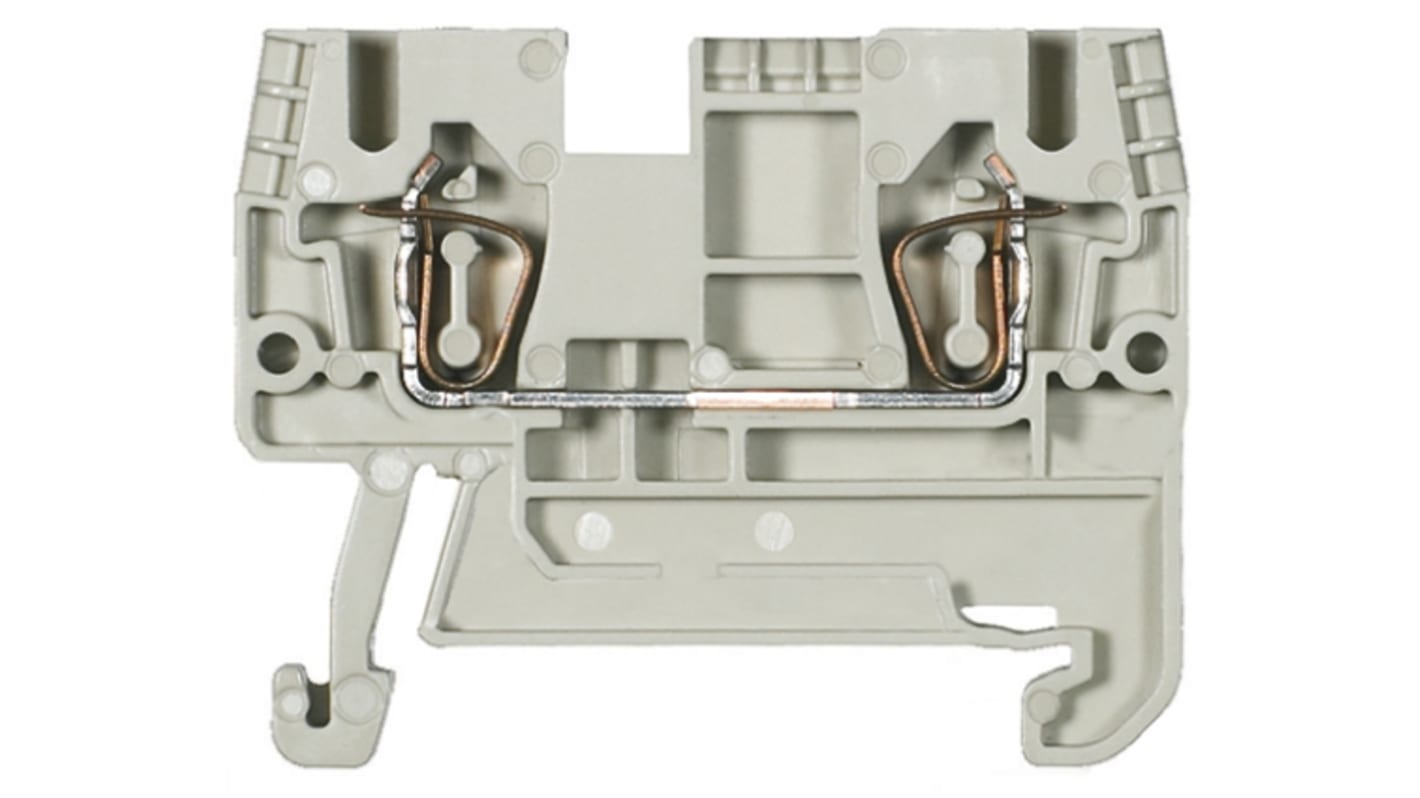 Wieland WKFN Series Grey DIN Rail Terminal Block, 2.5mm², Single-Level, Spring Clamp Termination