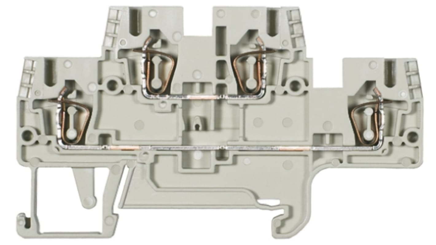 Wieland WKFN Series Grey DIN Rail Terminal Block, 2.5mm², Double-Level, Spring Clamp Termination