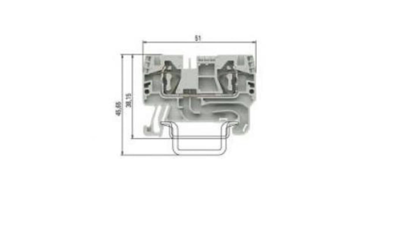 Wieland WKFN Series Grey Feed Through Terminal Block, Single-Level, Clamp Termination