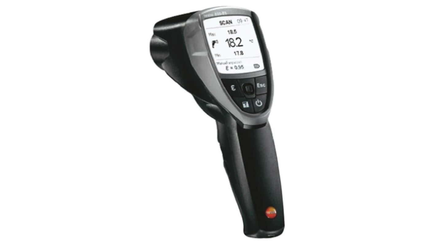 Testo 835-T1 Infrared Thermometer, -30°C Min, ±1 °C, ±1.5 °C, ±2.5 °C Accuracy, °C Measurements With RS Calibration