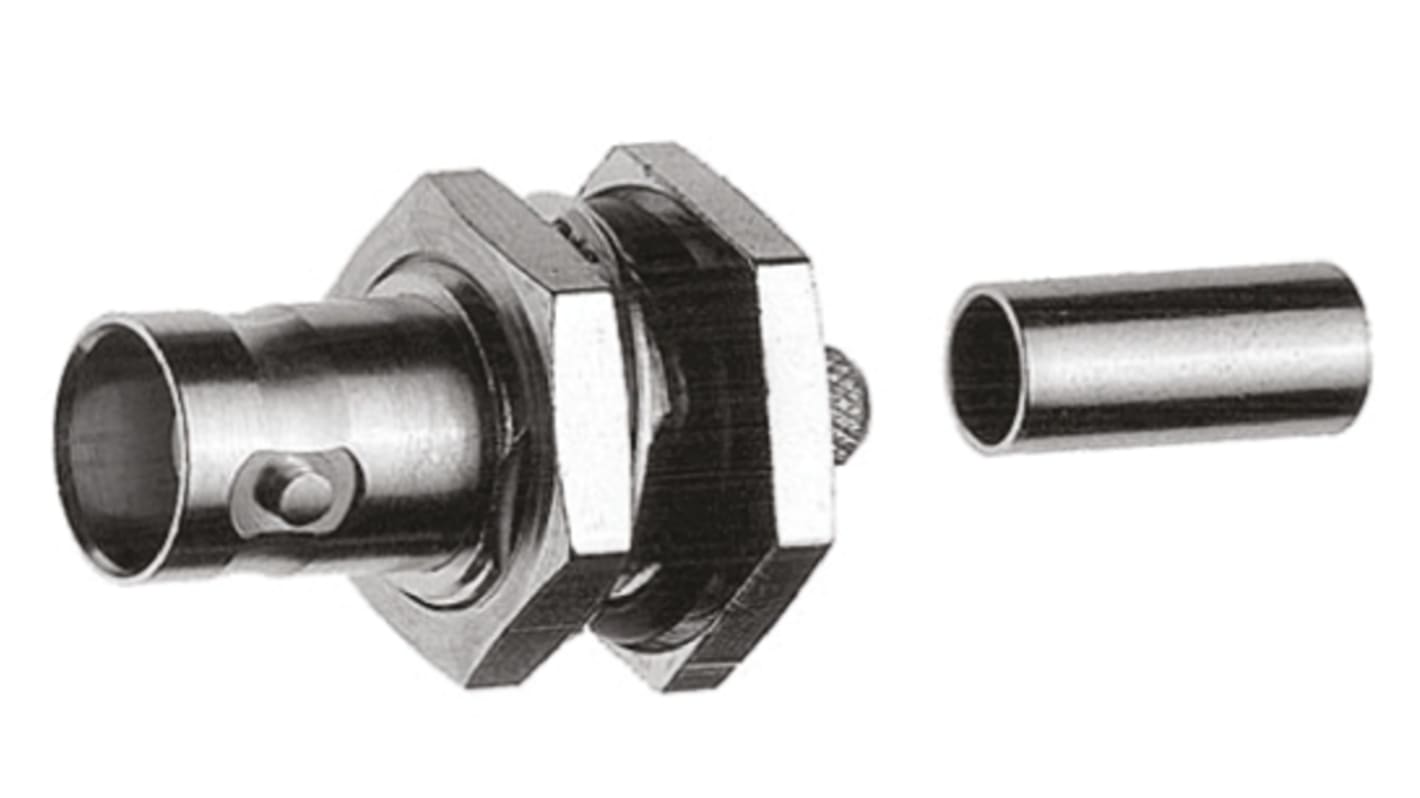 Telegartner, jack Panel Mount BNC Connector, 75Ω, Clamp, Crimp Termination, Straight Body