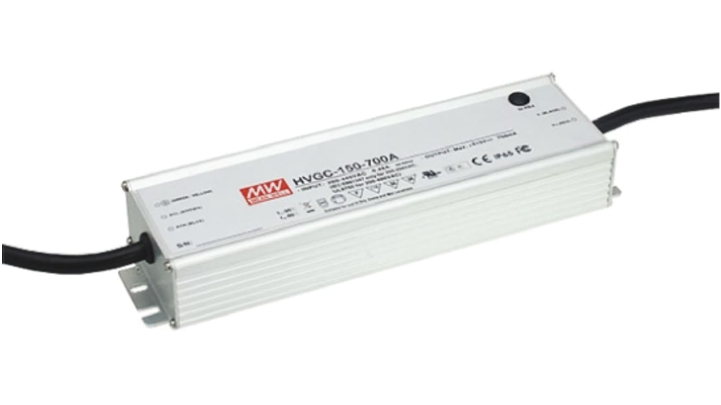 Driver LED Mean Well, 150.5W, IN 180 → 528 V ac, 254 → 747 V dc, OUT 21 → 215V, 700mA