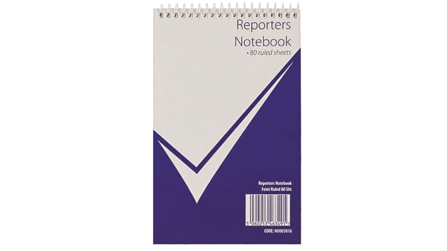 RS PRO 125 x 200 mm Headbound Notepad, 160 Ruled Sheets