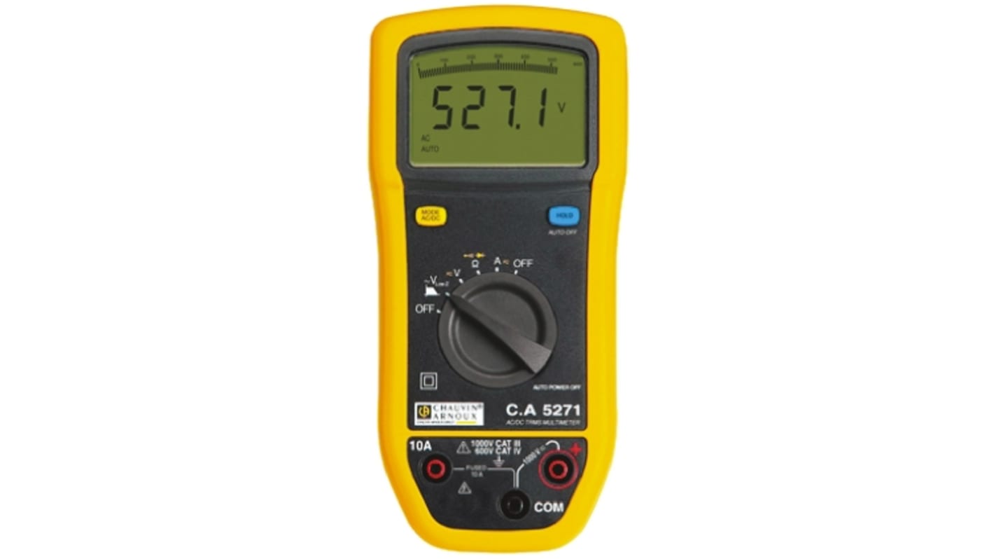 Chauvin Arnoux CA 5271 HandLCD Digital-Multimeter, CAT III, CAT IV 1000V ac / 10A ac, 60MΩ