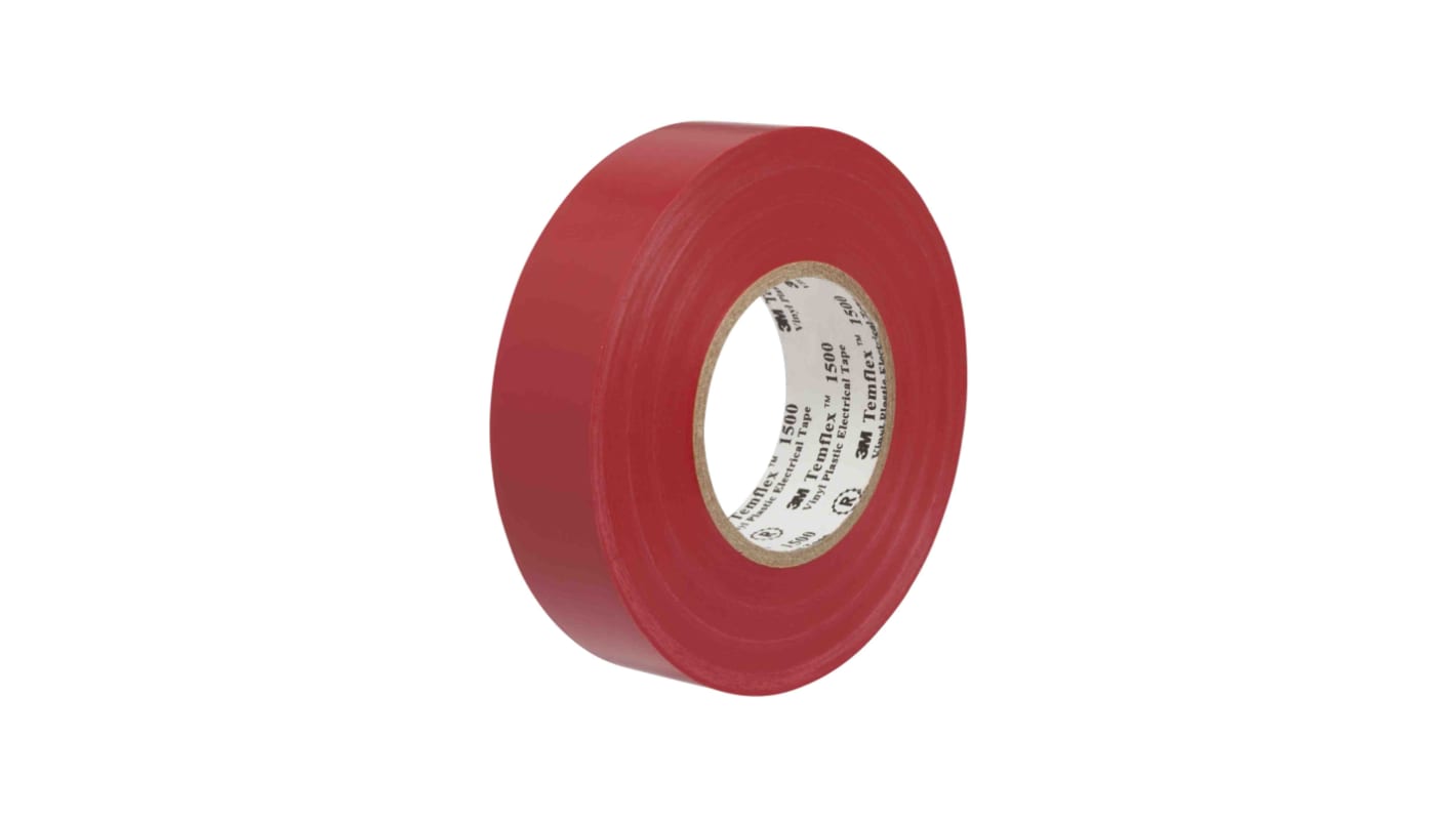 3M Temflex 1500 Red PVC Electrical Tape, 15mm x 10m