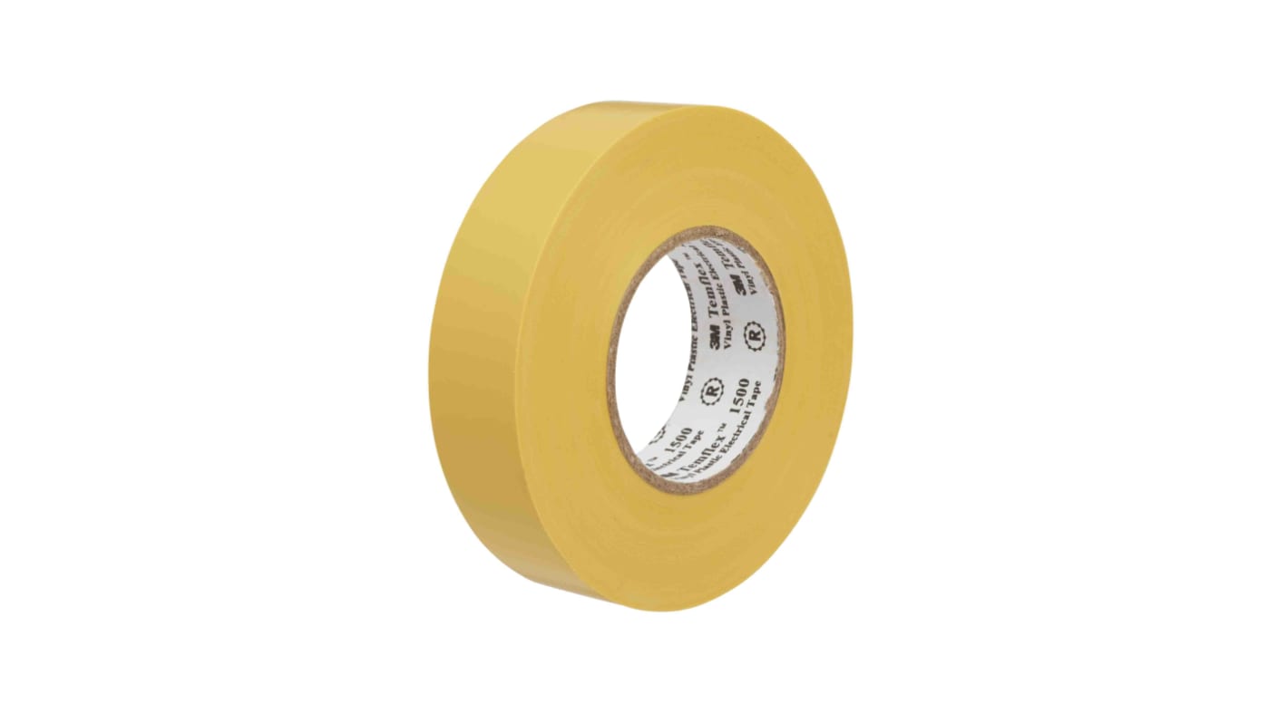 3M Temflex 1500 Yellow PVC Electrical Tape, 19mm x 20m