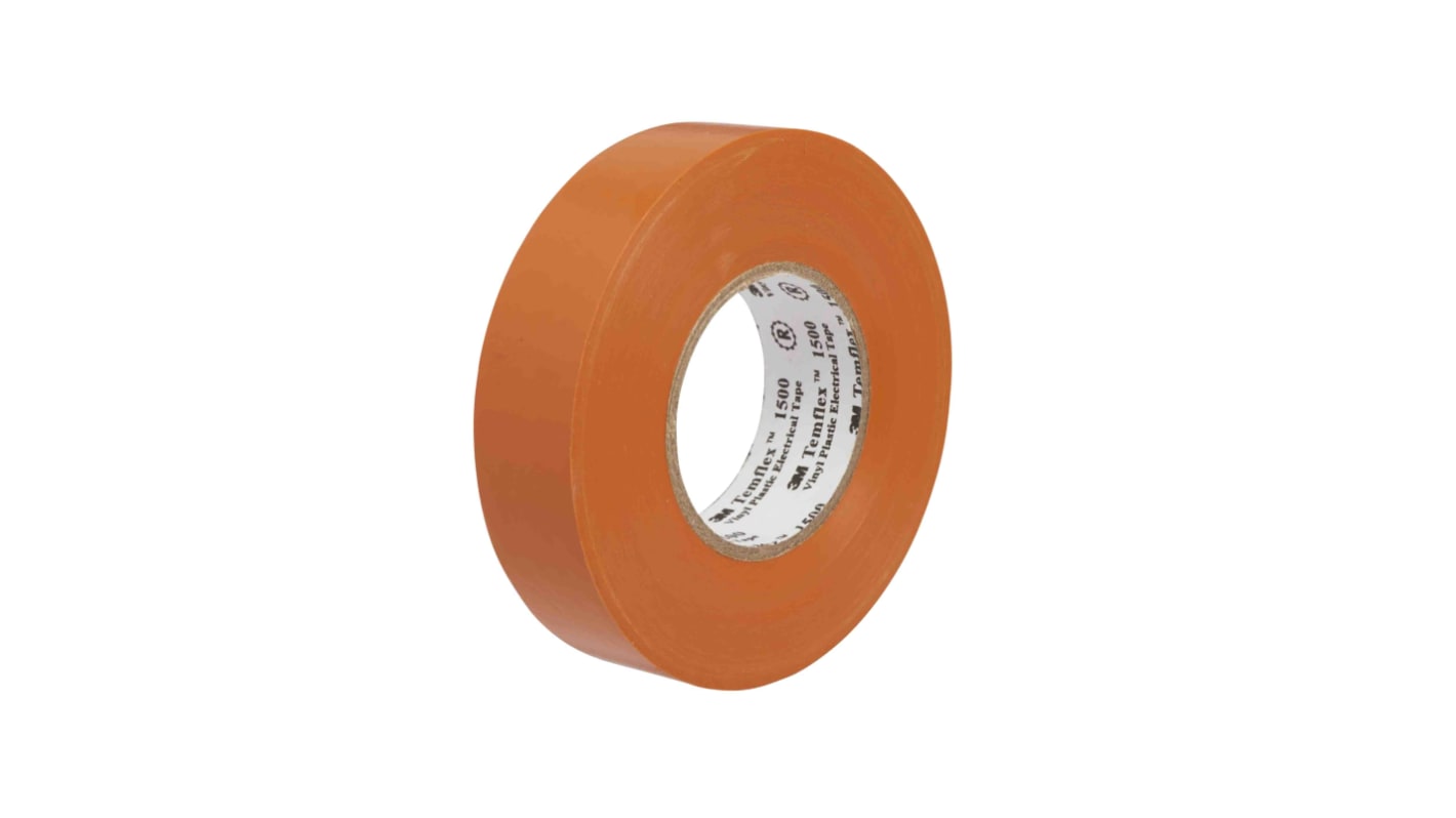 3M Temflex 1500 Isolierband, PVC Orange, 0.15mm x 19mm x 20m, 0°C bis +90°C