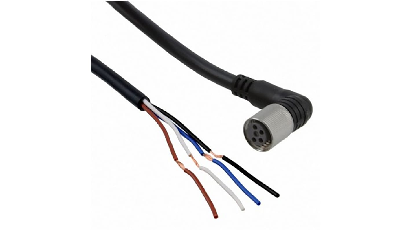 Cable de conexión Omron, con. A M8 Hembra, 4 polos, con. B Sin terminación, long. 5m, 125 Vdc, IP67