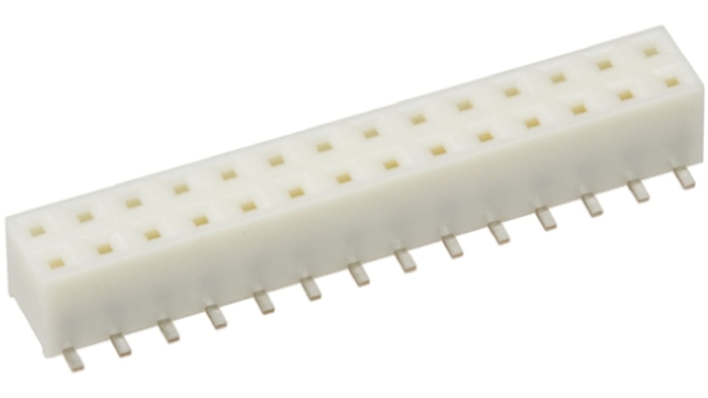 Hirose A3A Series Straight Surface Mount PCB Socket, 28-Contact, 2-Row, 2mm Pitch, Solder Termination