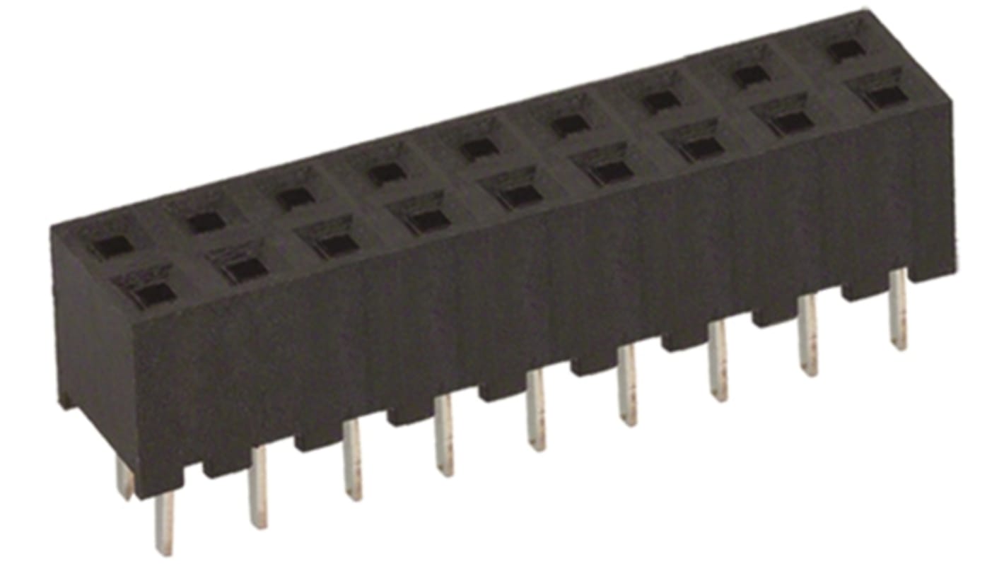 Hirose A3C Series Straight Through Hole Mount PCB Socket, 18-Contact, 2-Row, 2mm Pitch, Solder Termination