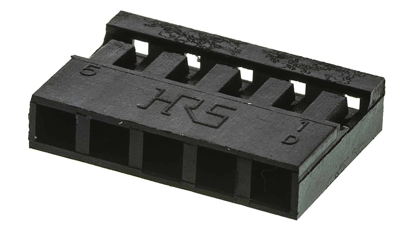 Carcasa de conector Hirose A4B-5S-2C, Serie A4B, paso: 2mm, 5 contactos, , 1 fila filas, Recto, Hembra, Montaje de Cable
