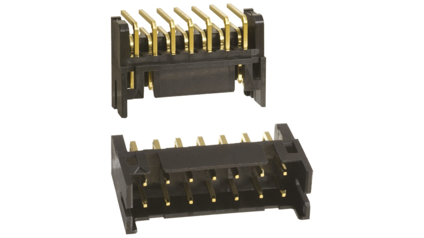 Hirose DF11 Leiterplatten-Stiftleiste gewinkelt, 14-polig / 2-reihig, Raster 2.0mm, Platine-Platine, Kabel-Platine,