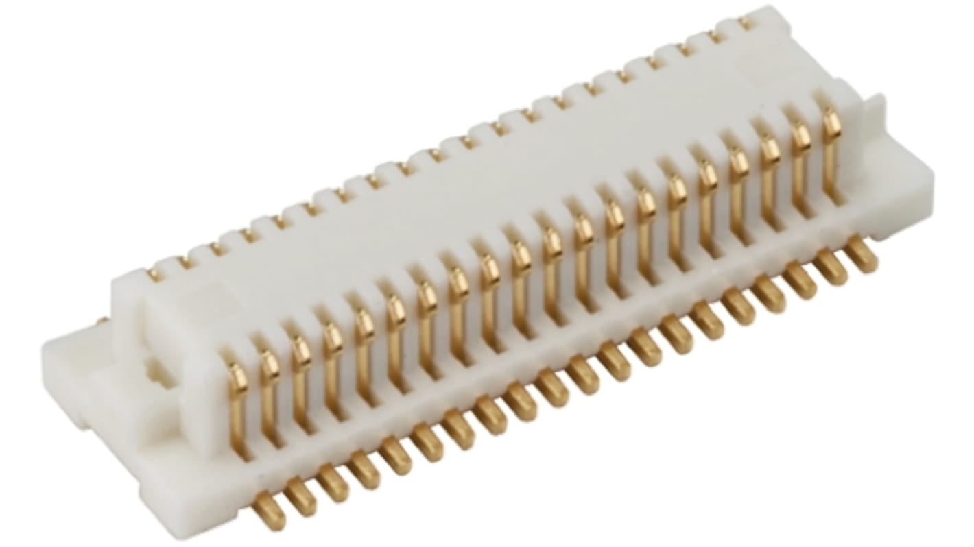 Hirose DF12 Series Straight Surface Mount PCB Socket, 40-Contact, 2-Row, 0.5mm Pitch, Solder Termination