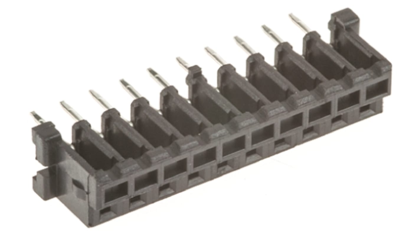 Hirose DF3 Series Straight Through Hole Mount PCB Socket, 10-Contact, 1-Row, 2mm Pitch, Solder Termination