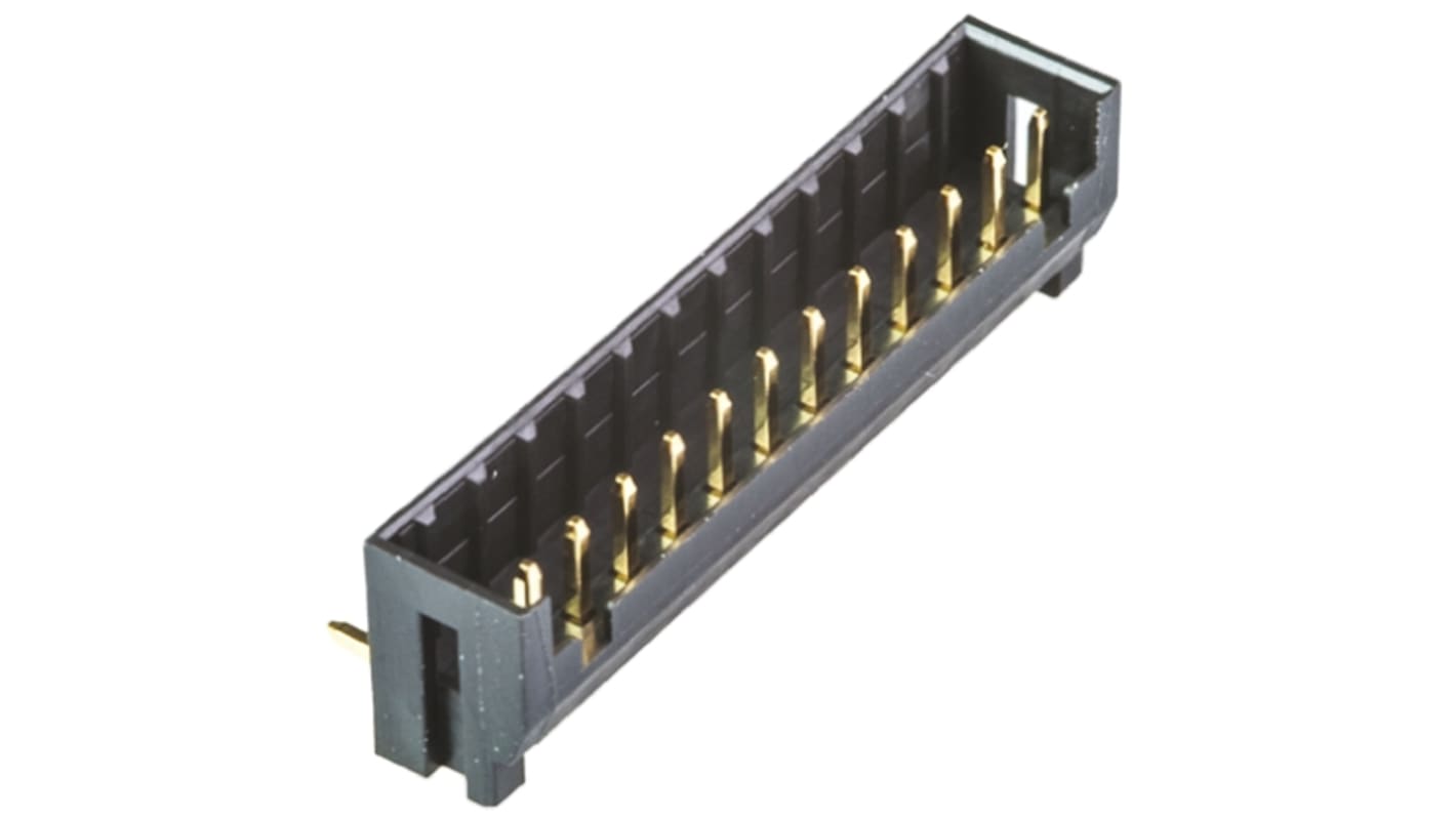 Hirose DF3 Series Right Angle Through Hole PCB Header, 12 Contact(s), 2.0mm Pitch, 1 Row(s), Shrouded