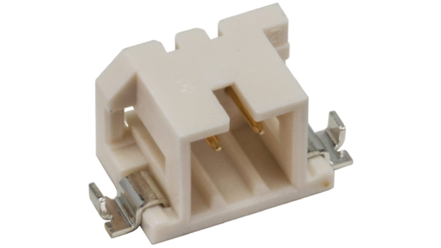 Conector macho para PCB Ángulo de 90° Hirose serie DF3 de 2 vías, 1 fila, paso 2.0mm, para soldar, Montaje Superficial