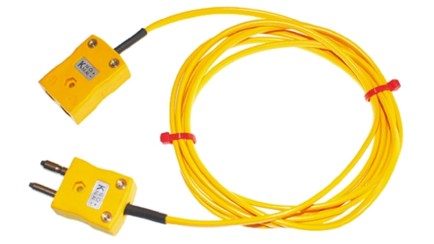 Câble de thermocouple/rallonge de fil type K RS PRO, 2m, Non blindé, temp. max. +105°C, gaine PVC