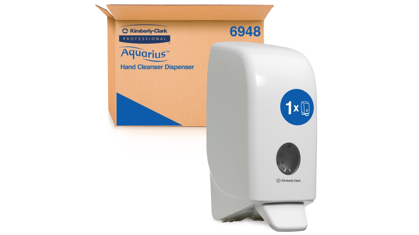 Distributeur de savon mural Aquarius Blanc pour Aquarius, Kimcare, Kleenex 1000ml