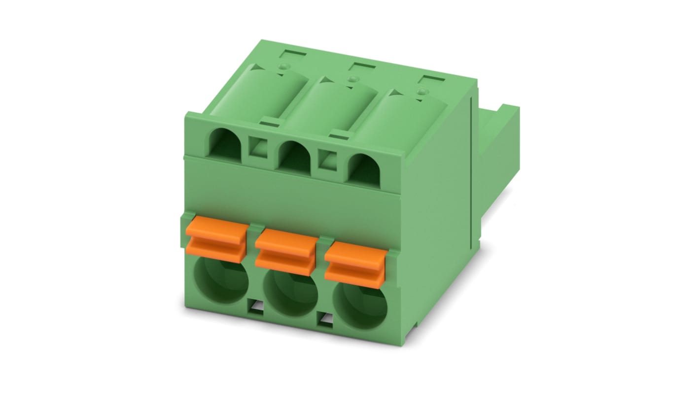 Phoenix Contact 5.08mm Pitch 3 Way Pluggable Terminal Block, Plug, Cable Mount, Screw Termination