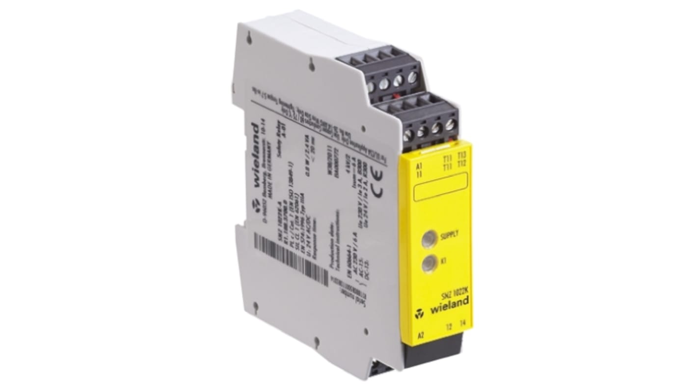 Wieland biztonsági relé, 2 csatornás, 115 → 230V ac, 2 Bizt.é., safeRELAY