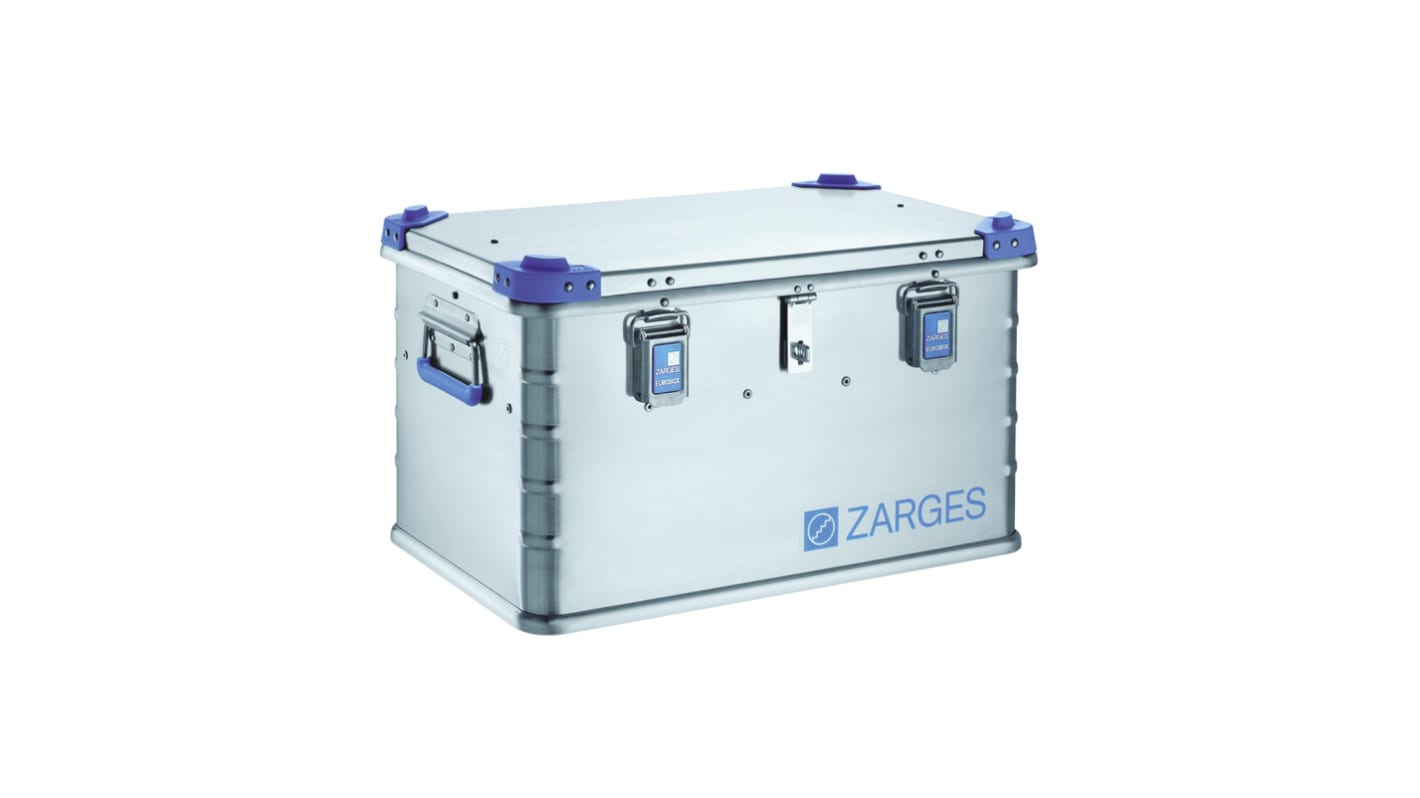 Maleta de transporte Zarges EUROBOX de Aluminio Plateado, dim. ext. 600 x 400 x 340mm, sin ruedas, 5.5kg