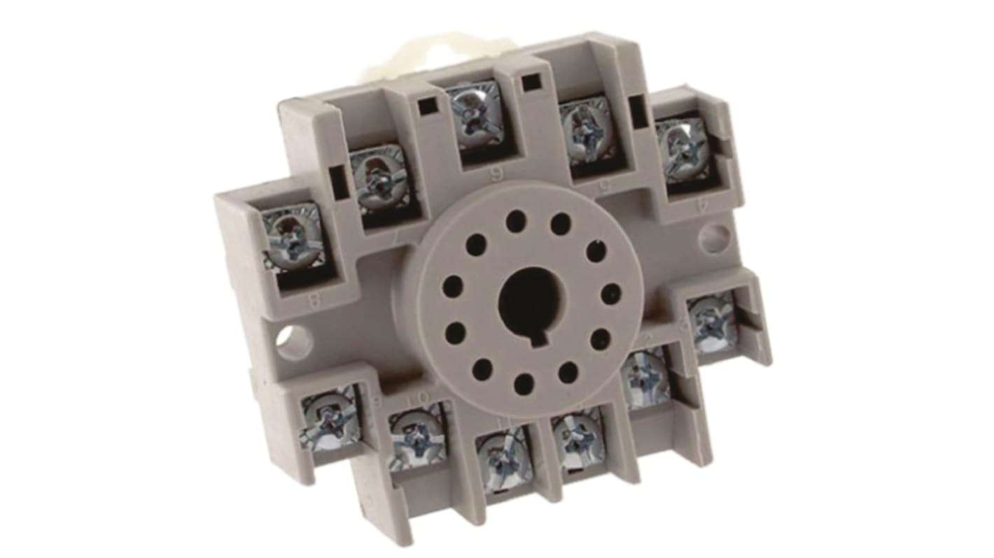 TE Connectivity 11 Pin 300V ac DIN Rail Relay Socket, for use with KRPA Relays