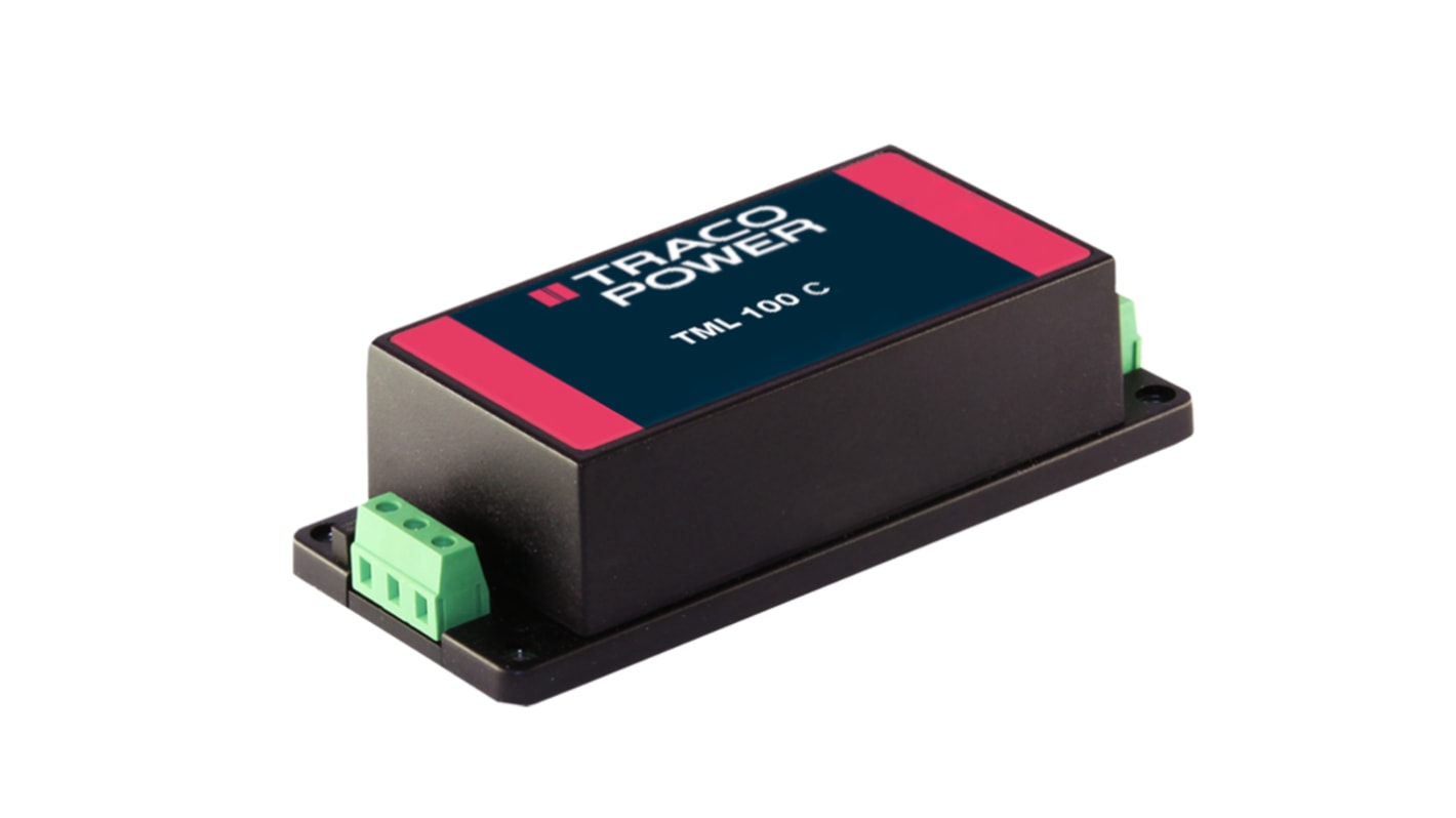TRACOPOWER Switching Power Supply, TML 100-115C, 15V dc, 5.66A, 85W, 1 Output, 100 → 240V ac Input Voltage